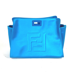 FENDI Handbag 7AR717 Satin blue FF logo Peekaboo Defender Bag Cover