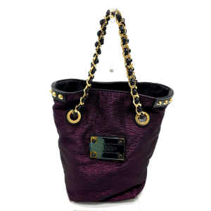 LOUIS VUITTON Tote Bag Canvas / leather Purple / Black Handbags/handba