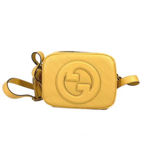 GUCCI Shoulder Bag 742360 leather yellow Round interlocking G tassel B