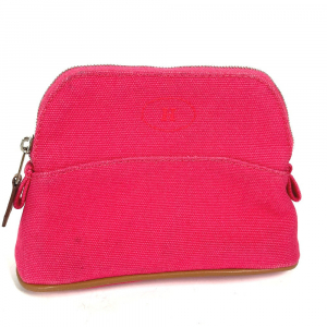 HERMES Pouch canvas pink Bolide Pouch Mini Mini 16 Women Used Authenti