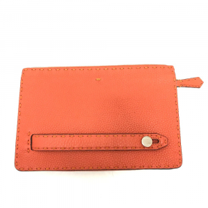 FENDI Clutch bag 7VA350 leather Orange Celeria unisex(Unisex) Used Aut