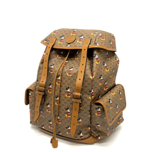 GUCCI Backpack 603898 PVC / Leather Beige x brown Mini GG Supreme Mick