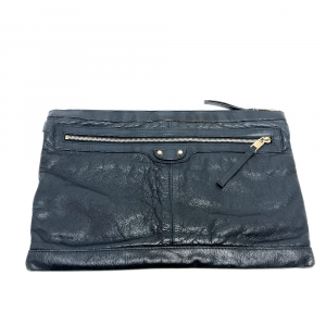 BALENCIAGA Clutch bag 273023 leather black Classic clip L mens Used Au