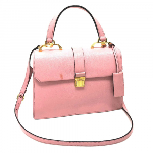 MIUMIU Handbag 5BA108 leather pink Madras Women Used Authentic