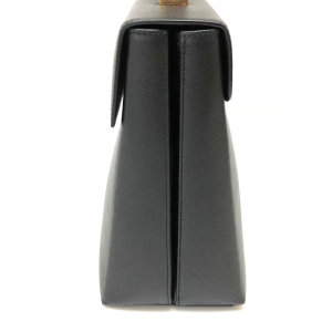 Salvatore Ferragamo Handbag leather black Gancini Women Used Authentic