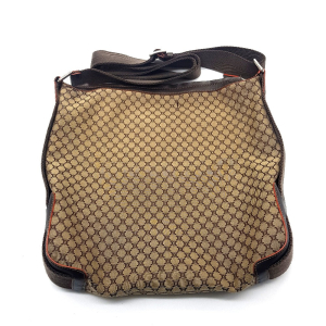 CELINE Shoulder Bag Canvas / leather Brown type Macadam all over patte