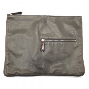 Berluti Clutch bag leather Brown type Calligraphy Inside mens Used Aut