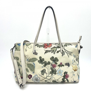 GUCCI Shoulder Bag 353437 Leather / PVC Ivoryx multicolor Flora floral