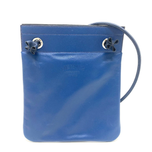HERMES Shoulder Bag Swift blue leather Arine Mini Women Used Authentic