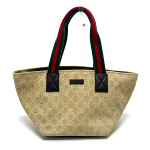 GUCCI Tote Bag 374433 GG canvas beige GG Sherry line Women Used Authen