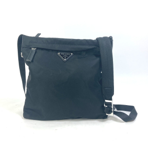 PRADA Shoulder Bag 2VH055 Nylon black With logo Triangle logo plate me