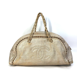 CHANEL Shoulder Bag A31405 leather Champagne Gold CC COCO Mark Mini Bo