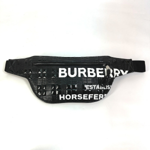 BURBERRY Sling bag 8028160 enamel enamel leather black logo BRUMMELL h