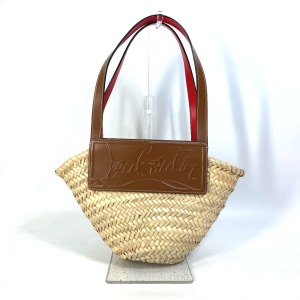 Christian Louboutin Handbag 1215226 Raffia leather beige basket bag ba