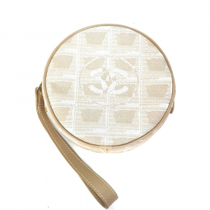 CHANEL Pouch A17682 canvas beige COCO Mark New travel line Women Used 