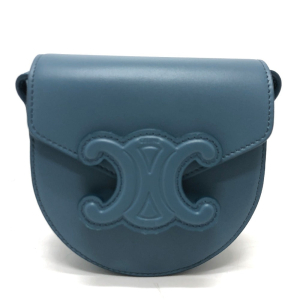 CELINE Shoulder Bag Leather, Calf Leather blue Triomphe Mini Buzas Cui