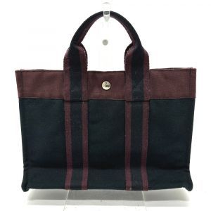 HERMES Handbag canvas black Fool ToePM