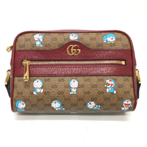 GUCCI Shoulder Bag 647784 GG Supreme Canvas Brown GG Supreme Doraemon 