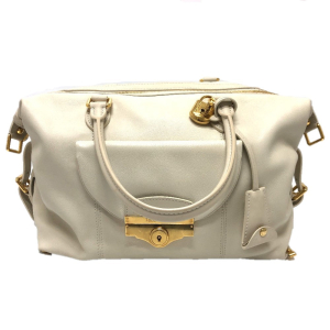 LOUIS VUITTON Boston Duffel bag leather white Sac Louis Women Used Aut