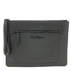 Salvatore Ferragamo Clutch bag leather black logo