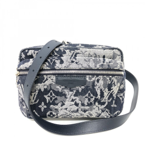 LOUIS VUITTON Sling bag M57281 canvas Navy Monogram tapestry Bum back 