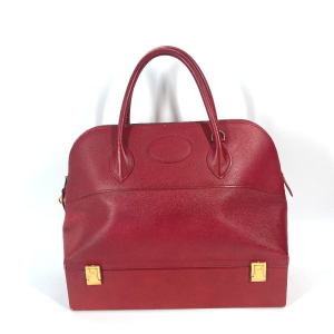 HERMES Handbag Courchevel Red vintage McPherson Women Used Authentic
