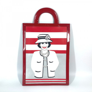 CHANEL Handbag Patent leather / leather Red Mademoiselle Coco Chanel