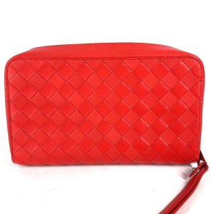 BOTTEGAVENETA Clutch bag 650524 leather Red Bag INTRECCIATO mens Used 