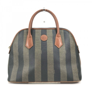 FENDI Handbag PVC / Leather Brown x khaki Alma type Pecan