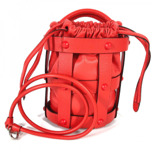 Salvatore Ferragamo Shoulder Bag leather Red Crossbody Cage Bag