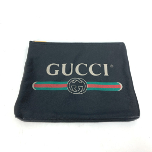 GUCCI Clutch bag 500981 leather black logo mens Used Authentic