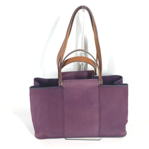 HERMES Tote Bag Leather / canvas purple Kabak Elan PM Women Used Authe