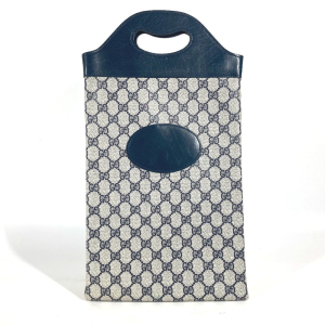 GUCCI Handbag PVC / Leather Navy Old Gucci GG plus Women Used Authenti