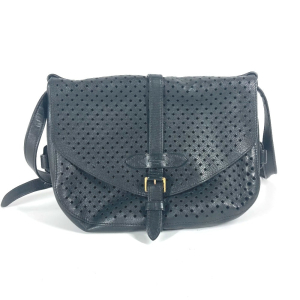 LOUIS VUITTON Shoulder Bag M94072 Calf leather black Perfo Flore Saumu