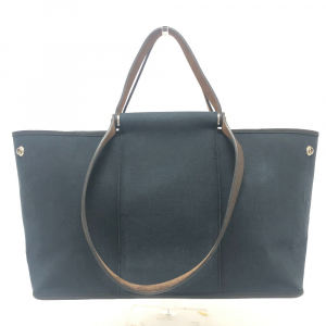 HERMES Tote Bag Leather / canvas black Kavac Elan PM Women Used Authen