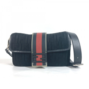 FENDI Shoulder Bag 7VA472 Mesh, Leather, Rubber black mesh Mamma Bucke