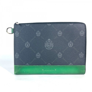 Berluti Clutch bag PVC / Leather gray L-shaped fastener Nino logo