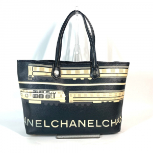CHANEL Shoulder Bag PVC / Leather black Central station