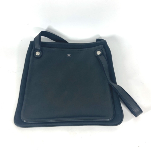 HERMES Shoulder Bag leather black Mrs. hippies