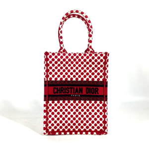 Dior Handbag canvas Red DIORAMOUR Dior Amour Bar Tikal Book Tote