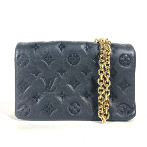 LOUIS VUITTON Shoulder Bag M80742 Lamb leather black Monogram emboss P