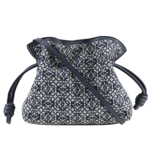 LOEWE Shoulder Bag A411FC2X24 Calfskin, Jacquard Navy blue anagram fla