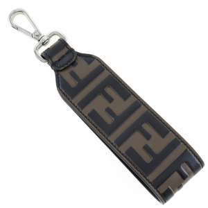 FENDI charm leather Brown key ring FF logo Women(Unisex) Used Authenti
