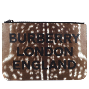 BURBERRY Clutch bag 8015103 Cowhide Brown business bag LONDON ENGLAND 