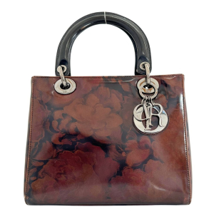 Christian Dior Handbag MA-0958 Patent leather Brown Lady Dior Women Us