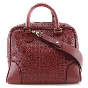 LOEWE Handbag Calfskin Red 2WAYShoulder Repeat anagram Amazona 75 Wome