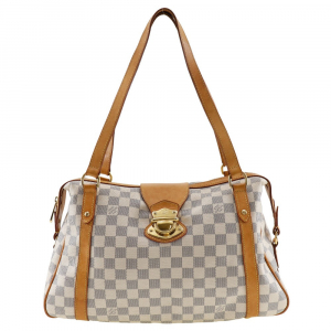 LOUIS VUITTON Shoulder Bag N42220 Damier Azur Canvas white Stresa PM W