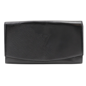 LOUIS VUITTON Clutch bag M63962 leather black Opera line Aegean mens(U