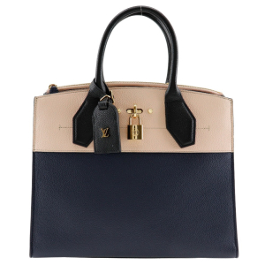 LOUIS VUITTON Handbag M42496 Calfskin Navy / pink By color City Steame