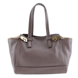 Salvatore Ferragamo Tote Bag DY-21-D993 Calfskin Brown Gancini Women U